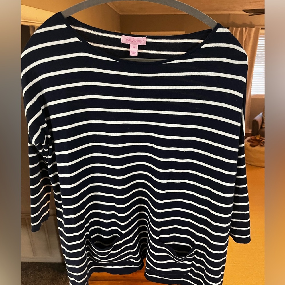 Lilly Pulitzer Navy & White Shirt